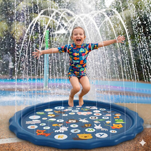 Kids Inflatable Sprinkler Splash Play Mat Paddling Pool
