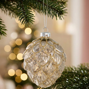 Ivory Gold Pinecone Bauble