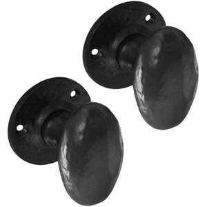 Black Antique Oval Mortice Door Knob Set