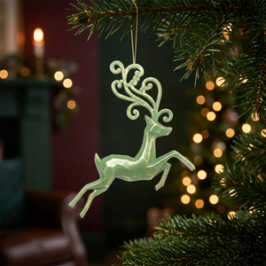 Brushed Gold Reindeer Hanging Decoration