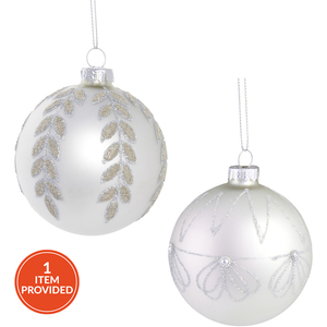 Matte Silver Patterned Bauble