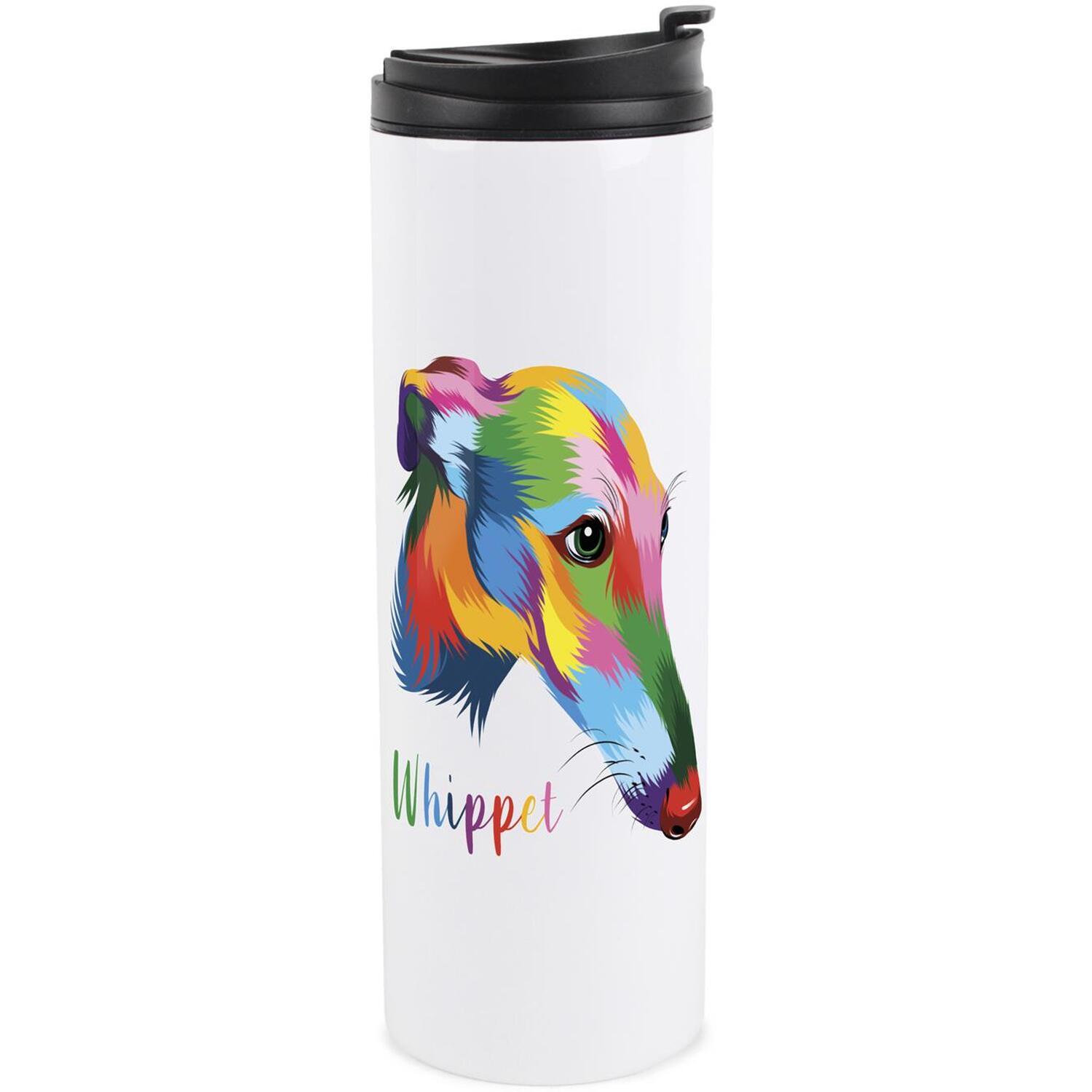 Purely Home Abstract Whippet Stainless Steel Travel Flask