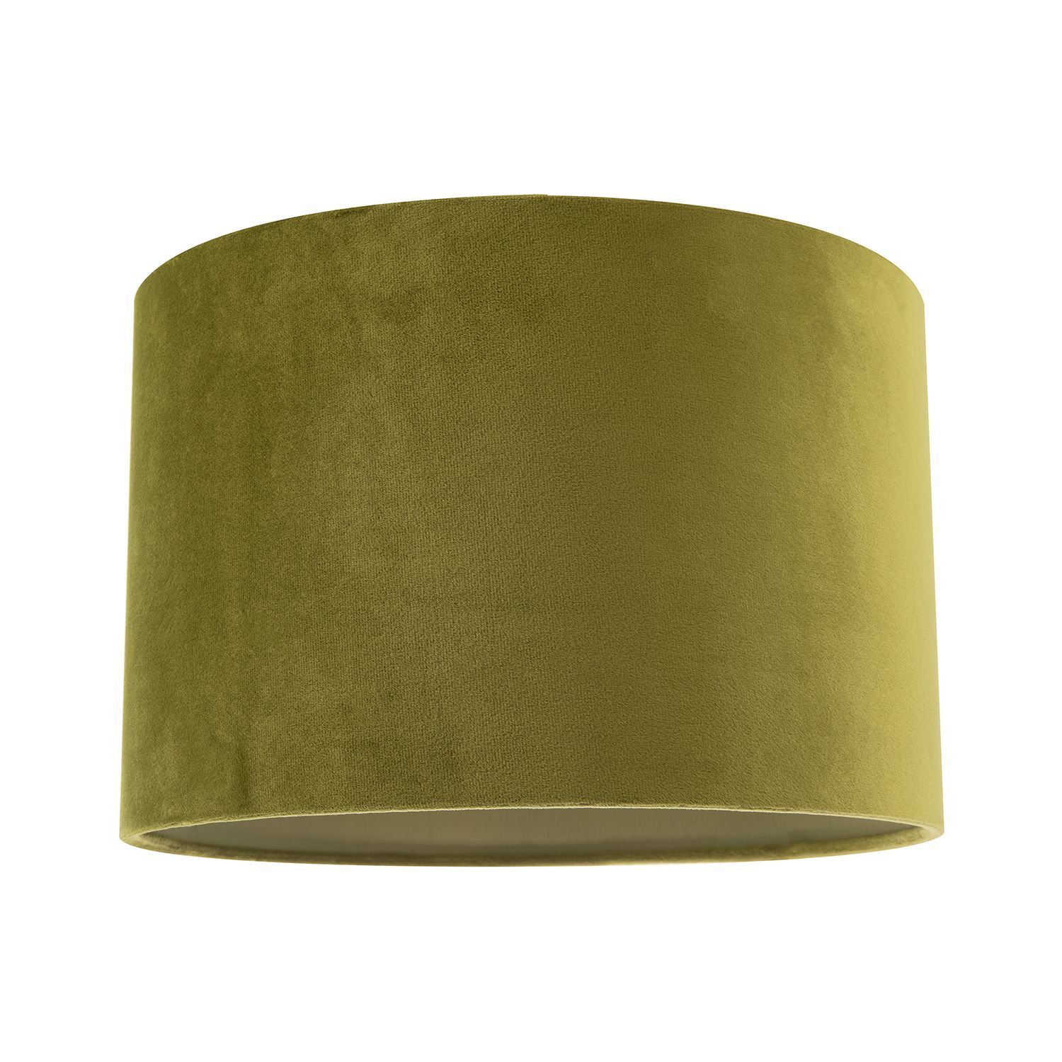 Rackhams Green Soft Velvet Olive Fabric Round Lamp Shade For Table Or Pendant - Image 2