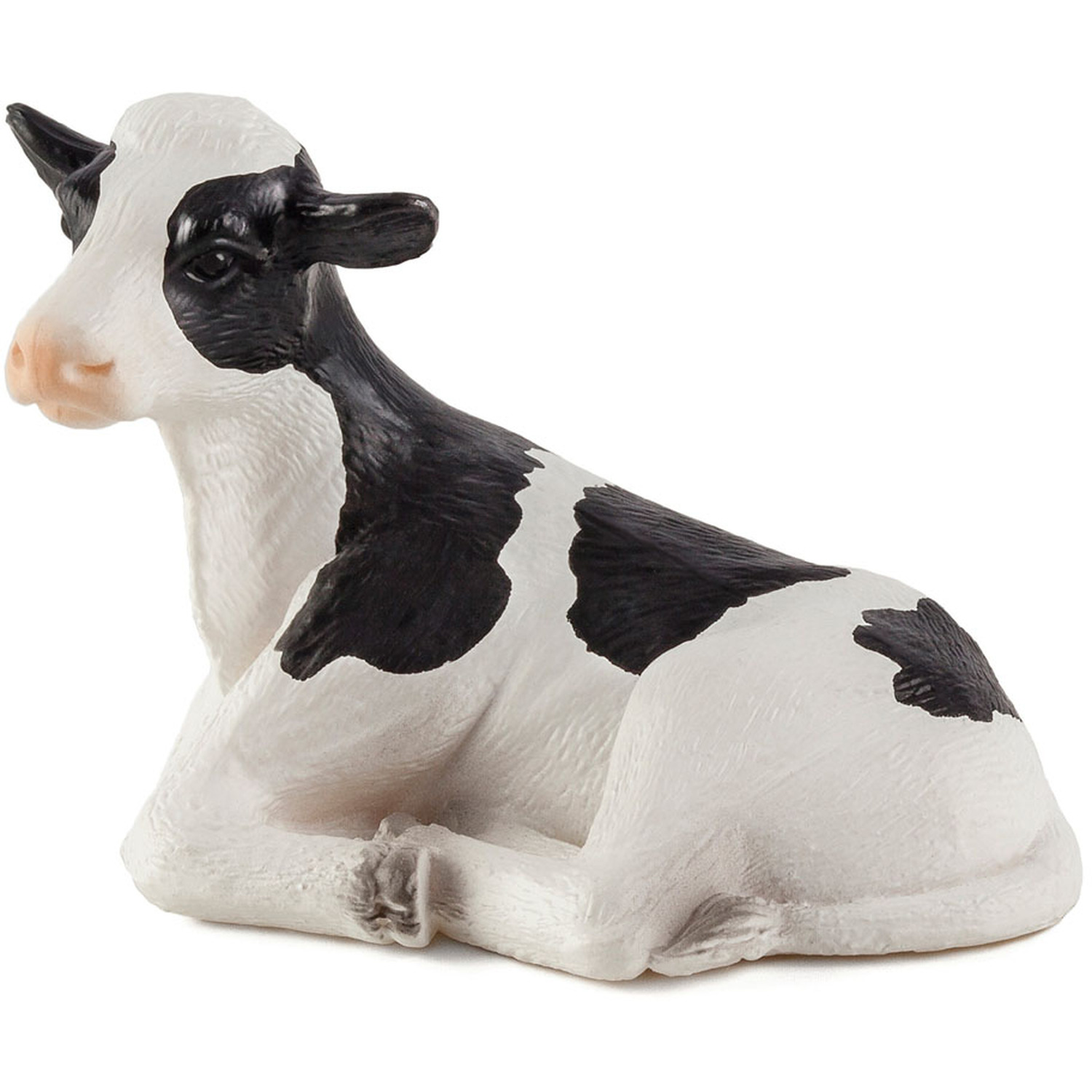 Image of ANIMAL PLANET Farm Life Holstein Calf Lying Down Toy Figure - 387082 - Black
