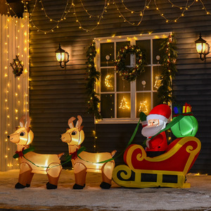 HOMCOM 1.1m Christmas Inflatable Santa Claus