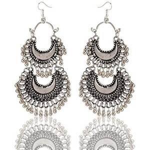 Double Layer Hoop Chandbali Earrings