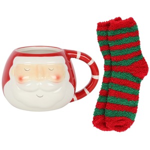 Santa Mug and Socks Gift Set