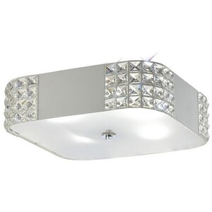 Denver Flush Ceiling 4 Light White, Crystal