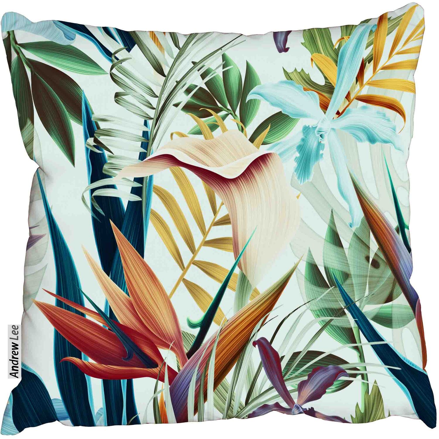 Seamless tropical flower Cushion - Green