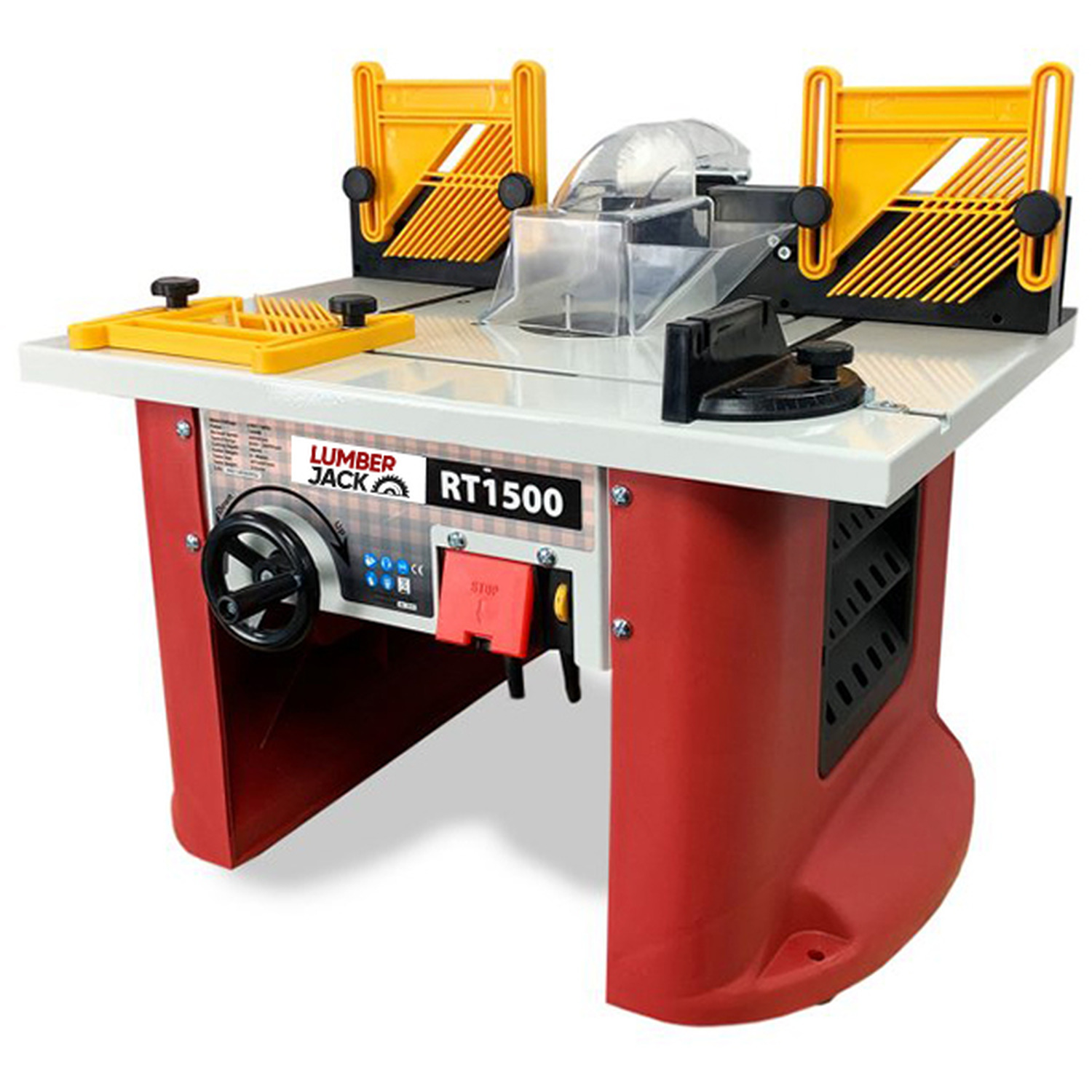 Lumberjack Variable Speed Bench Top Router Table With Integrated Motor Routing - Red