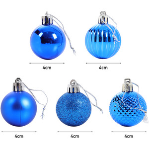 Blue 36 Pieces Glittering Christmas Balls Baubles Hanging Xmas Tree Ornament Decor shot 1833909