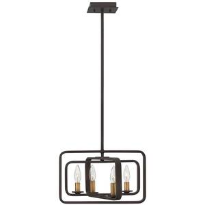 Quentin 4 Light Ceiling Pendant Chandelier Bronze, E14
