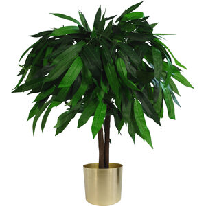 Large Artificial Mango Tree Plant Metal Planter