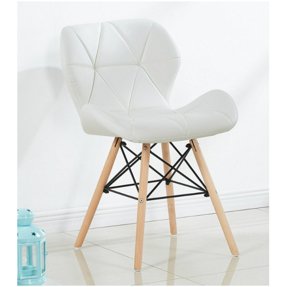 Single Cecilia Eiffel Faux Leather Dining Chair Padded with Button Detail
