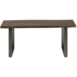 Grey Essential Live Edge Wood  Metal Coffee Table