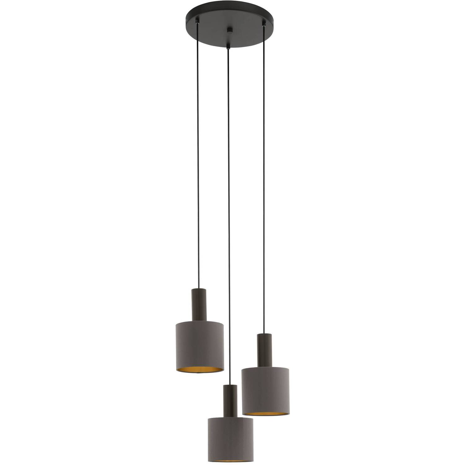 EGLO Concessa 1 SteelFabric Cluster Pendant Light - Dark Brown thumbnail