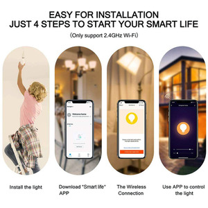 Smart WiFi Candle Bulb, E14 Base, RGBCCT Changing Dimmable via APP (3pc pack)