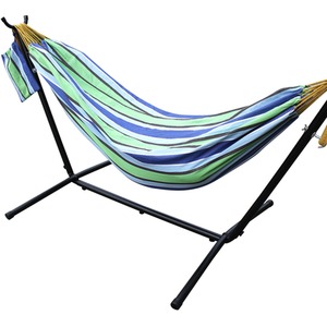 Ross James Double Cotton Hammock with Heavy Duty Metal Stand