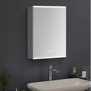 LED Bathroom Mirror Cabinet with Adjustable Height Shelves