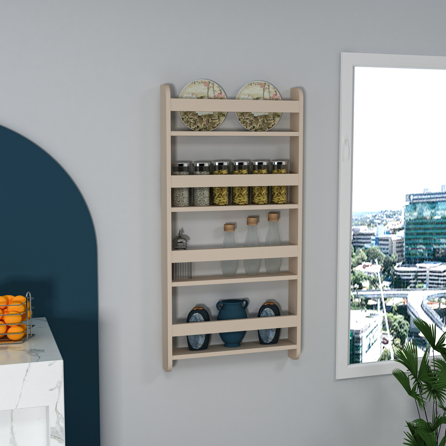 Alecto Kitchen Spice Rack - Beige
