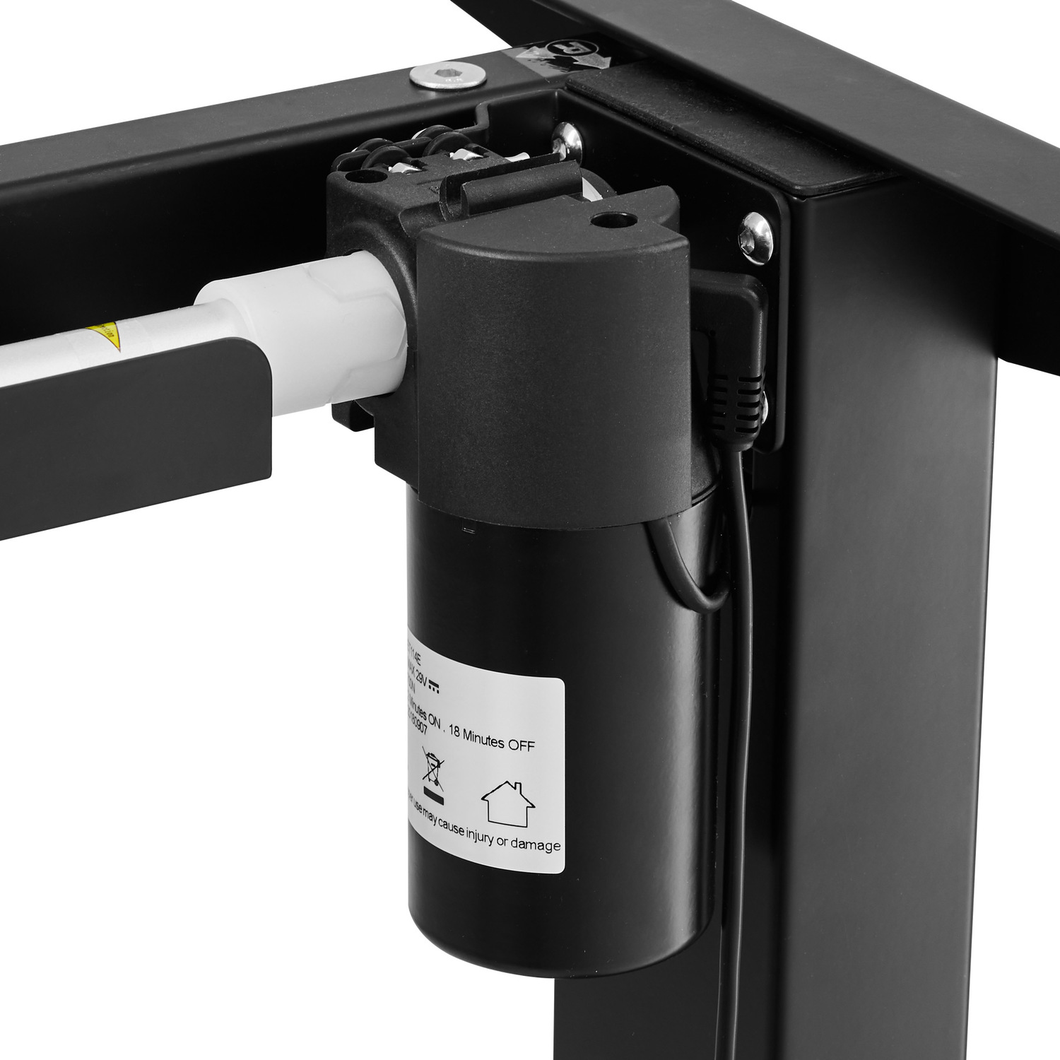 Motorised Standing Desk Frame With Memory Functions - Black 129cm