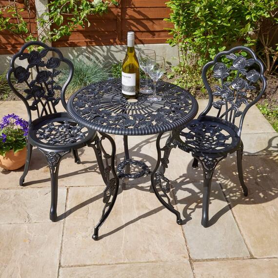 Home Source Rose Outdoor Garden Patio 2 Seater Bistro Set