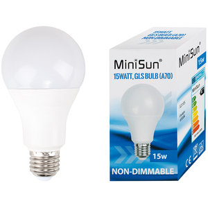 2 Pack E27 Plastic LED 15W Cool White 6500K 1520lm Light Bulb