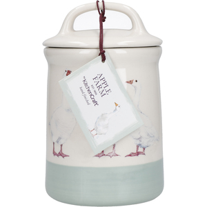 Apple Farm Geese Sugar Canister in Stoneware