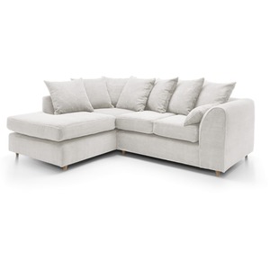 White Jumbo Cord Corner Sofa in White Left shot 4979973