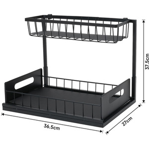 Metal 2-Tier Sliding Under Sink Storage