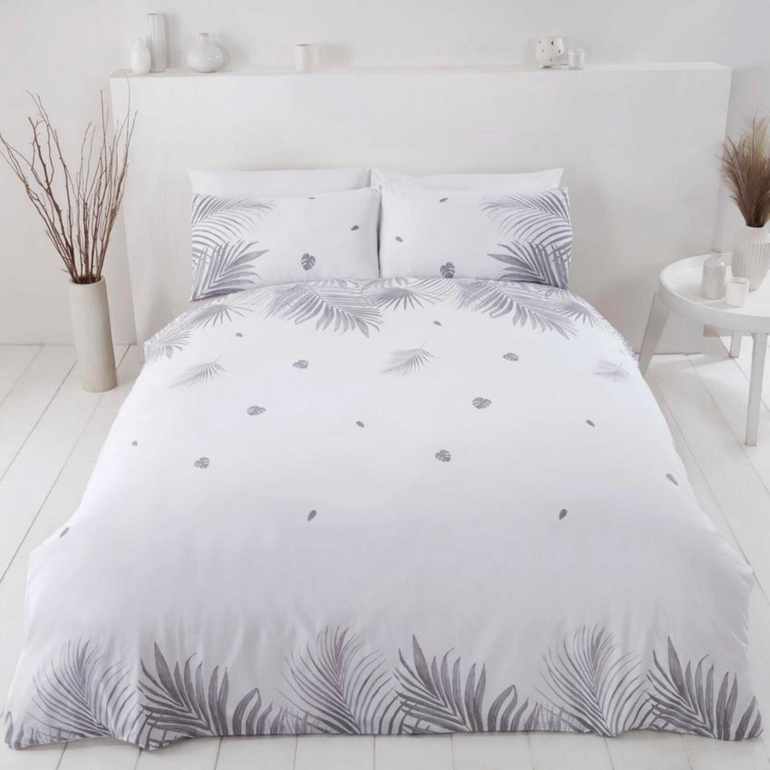 Tropics Duvet Cover Set - Grey King