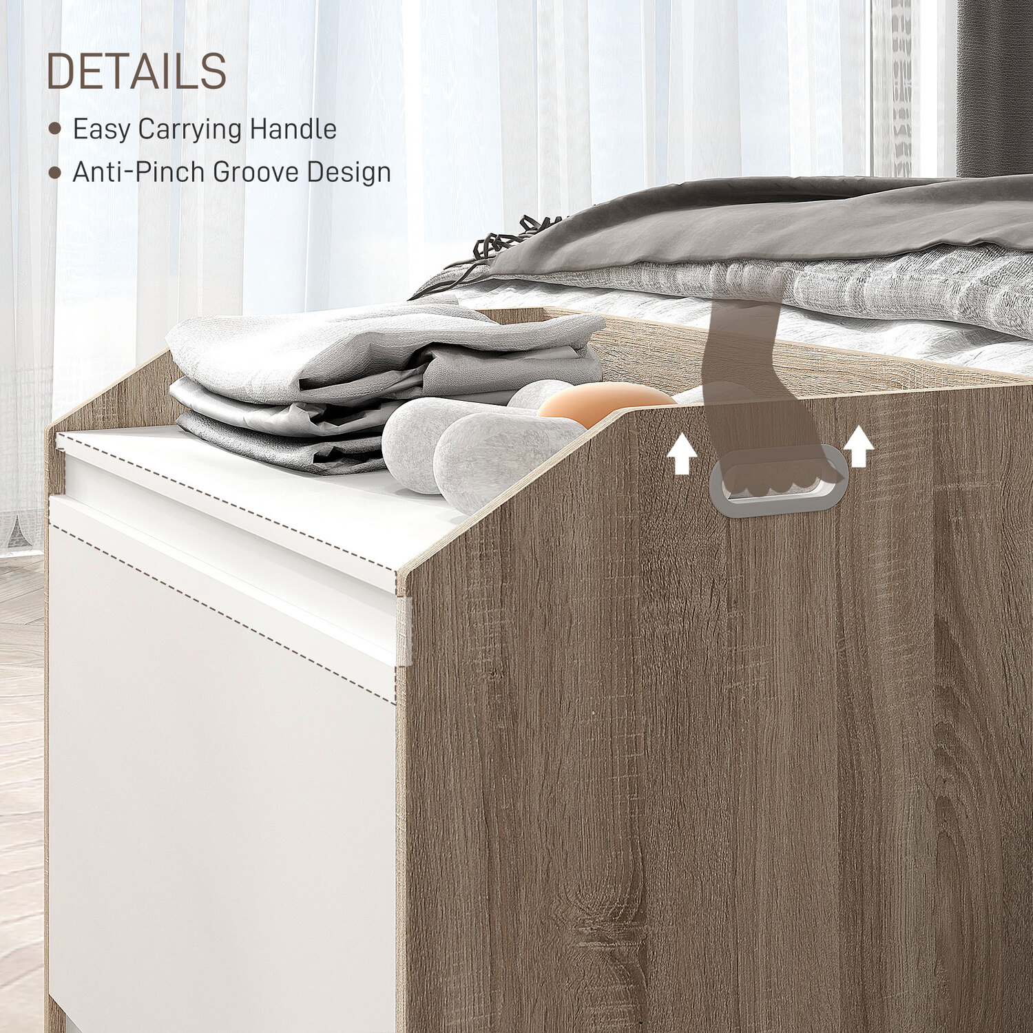 HOMCOM Ottoman Storage Box with Lift Top