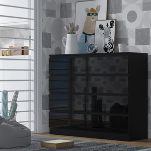 Black / 77cm FWStyle Modern No Handle Chest Of Drawers Deep Drawer Design shot 5585507
