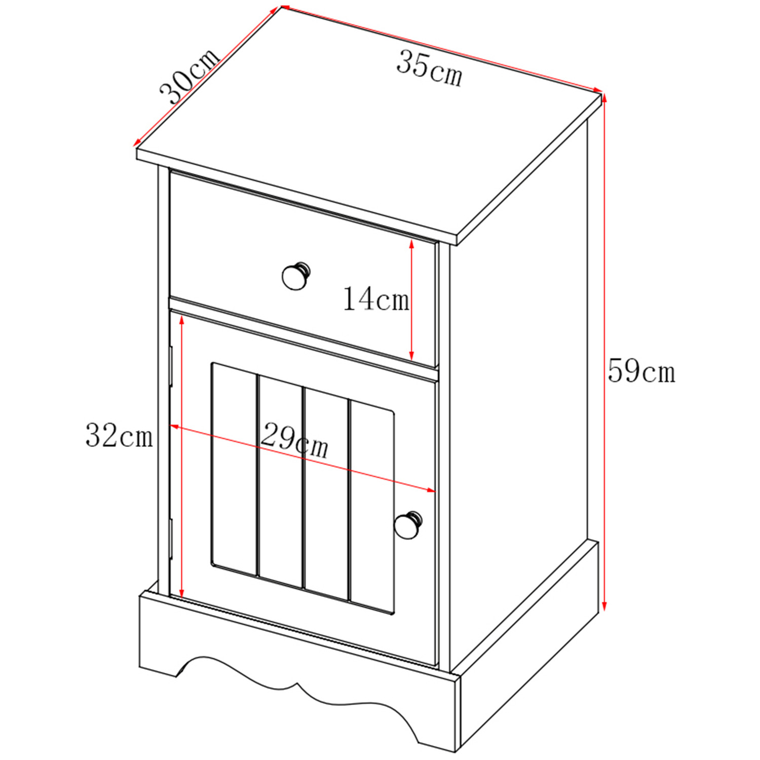 Hmd Bedside Table 1 Or 2 -white Or Grey - White 1