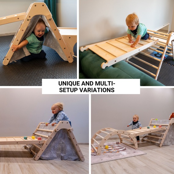 Wooden 5-in-1 Montessori Climbing Set for Toddlers