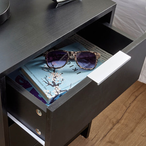 Black Home Source Phoenix 3 Drawer Bedside  shot 6115032