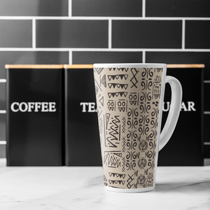 Striped Egyptian Theme With Ethnic And Tribal Motifs Latte Mug