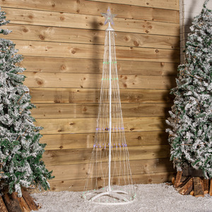 1.8m Light up Christmas Cone Tree with 220 Multi-Coloured LEDs