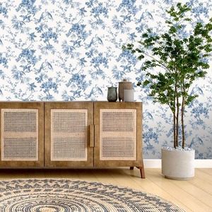Elegant Home Chinoiserie Exotic Birds Floral Leaf Wallpaper