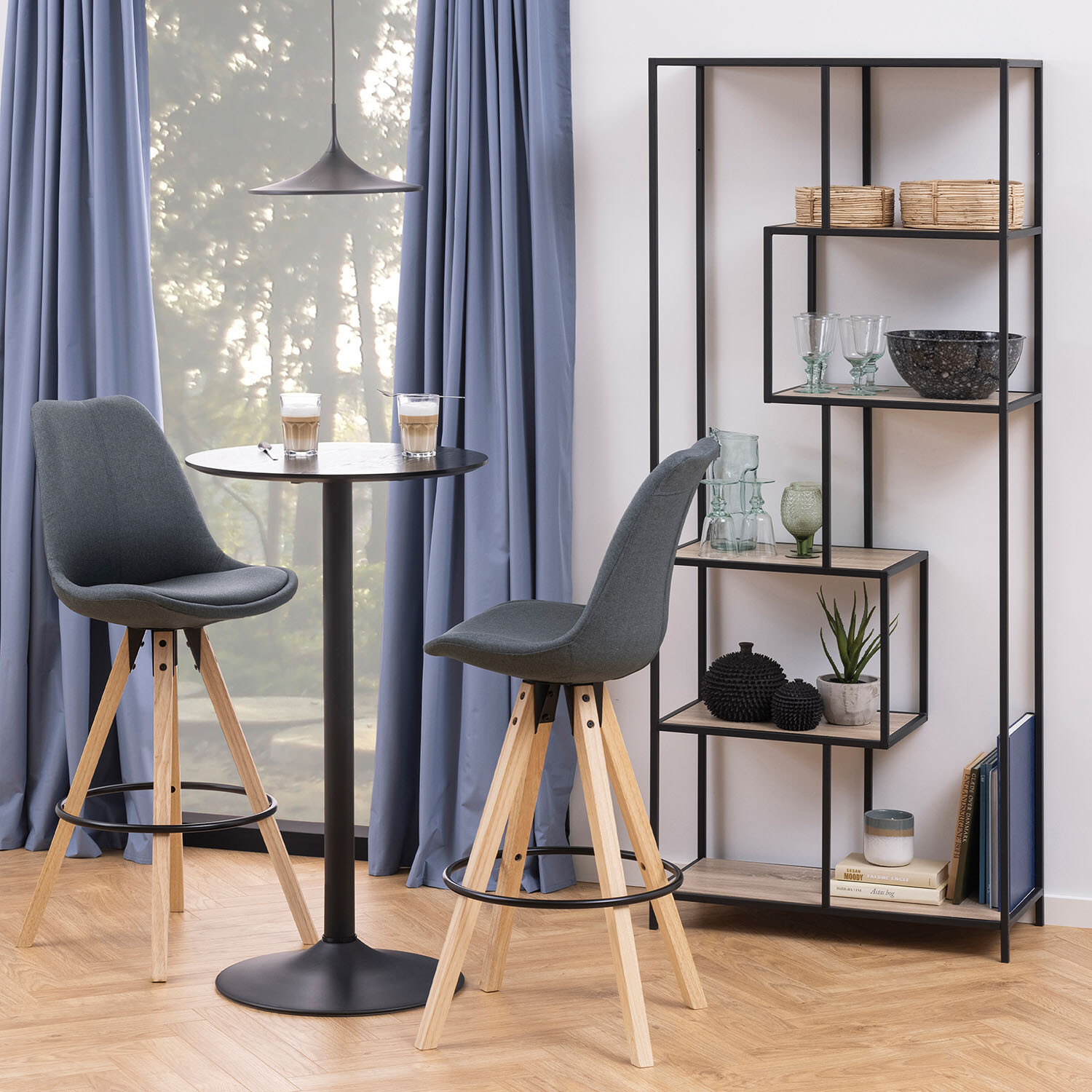 Seaford Tall Asymmetrical Bookcase - Sonoma Oak