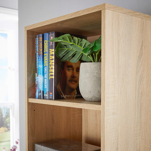 Oak Effect Home Source Clara Tall Narrow Storage Bookcase  shot 7021663