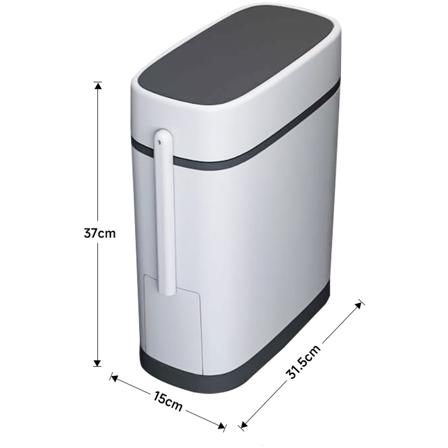 2-in-1 Slim Bathroom Bin with Toilet Brush