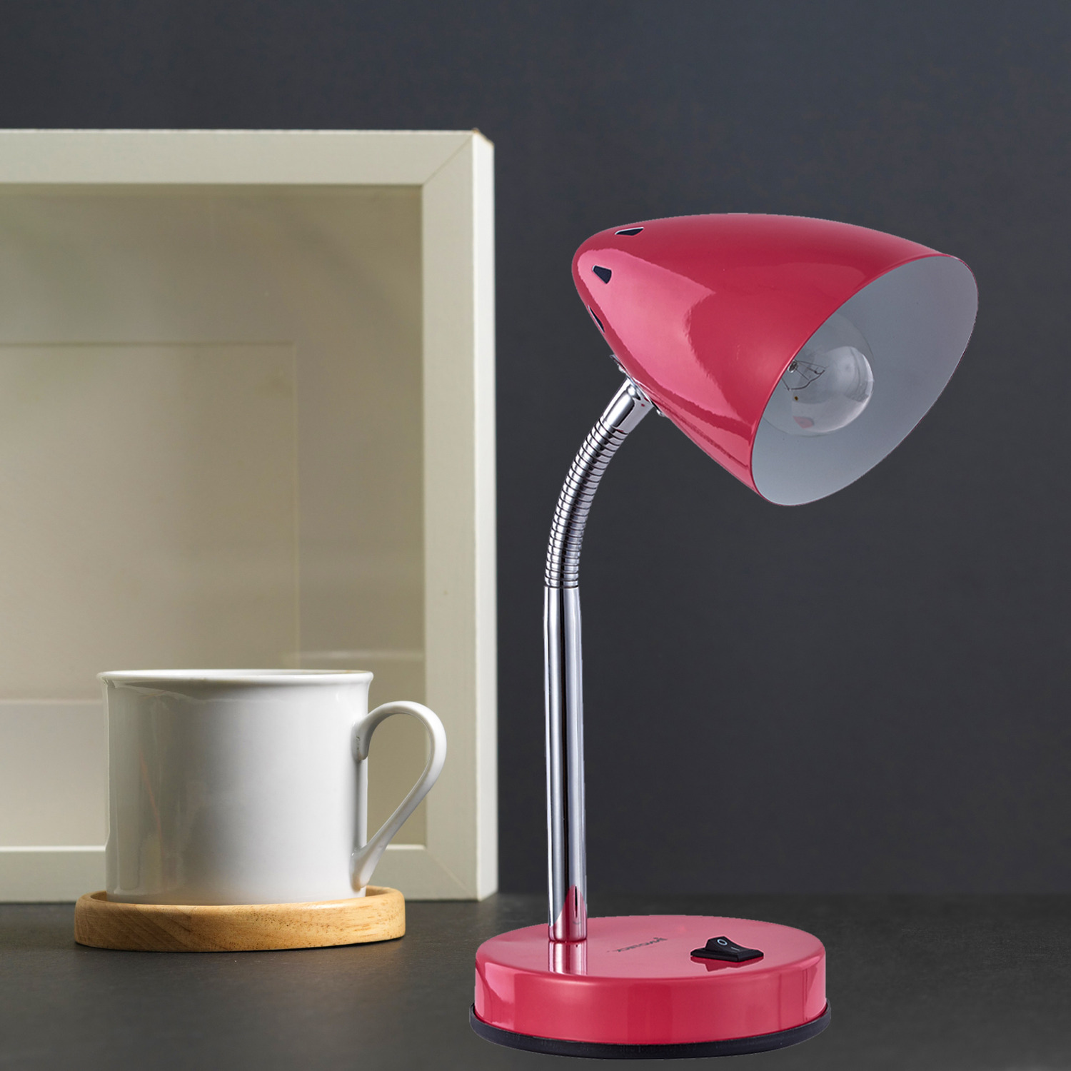 Adjustable Cone Desk Lamp - Pink