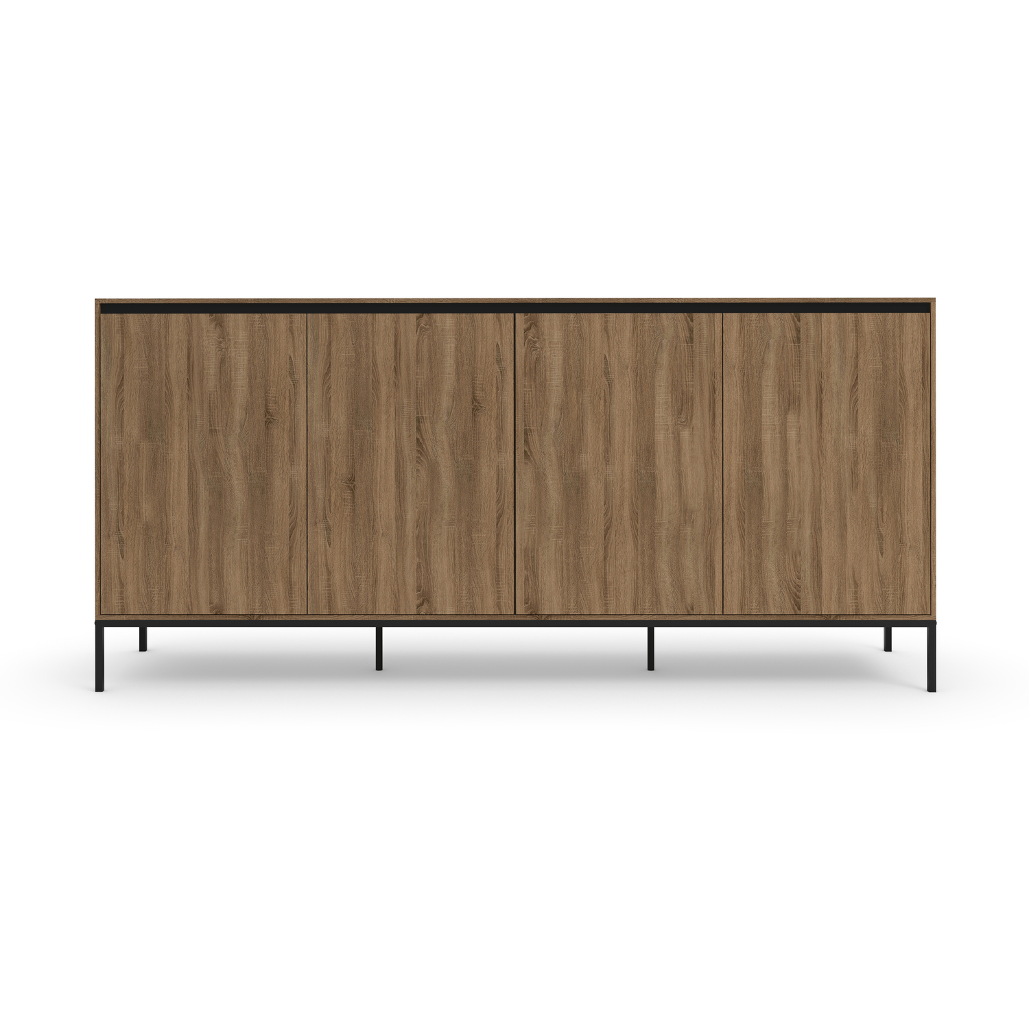 Sideboard With Multi-feature Functions - Oak Black 180cm