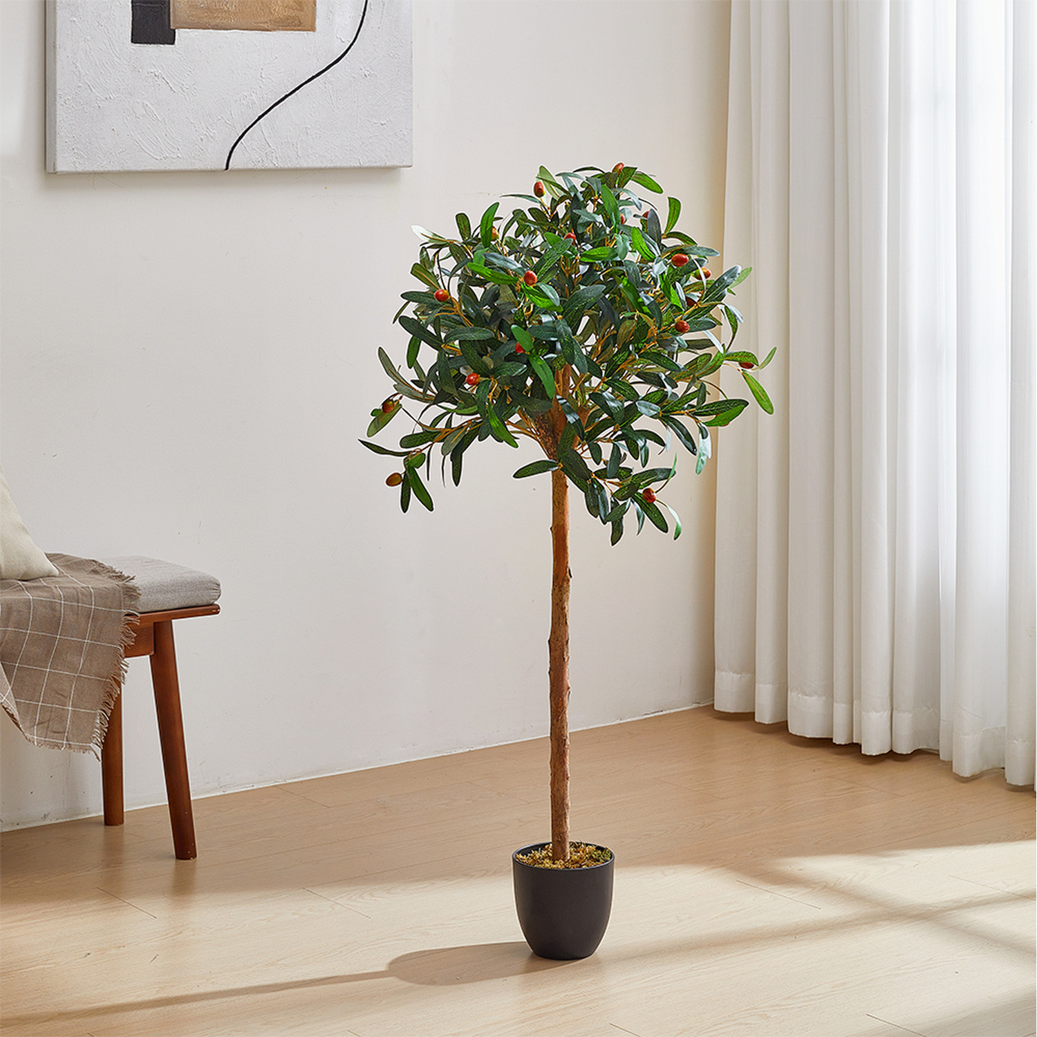 Lifeideas Decorative Artificial Olive Tree With Pot - Green / 60Cm / 120Cm
