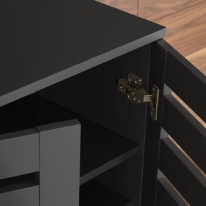 Black Home Source Oslo 2 Door Shoe Storage Cabinet Unit shot 7317568