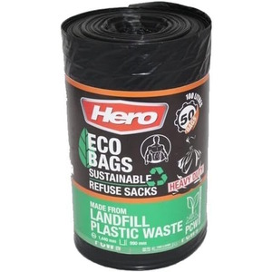 Hero 100L Heavy Duty Bin Bags Extra Large Pack of 50
