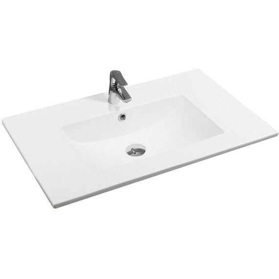 Ceramic Thin-Edge Basin with Scooped Bowl