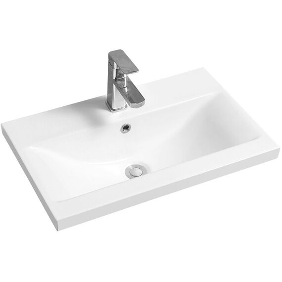 Ceramic Mid-Edge Inset Basin with Dipped Bowl