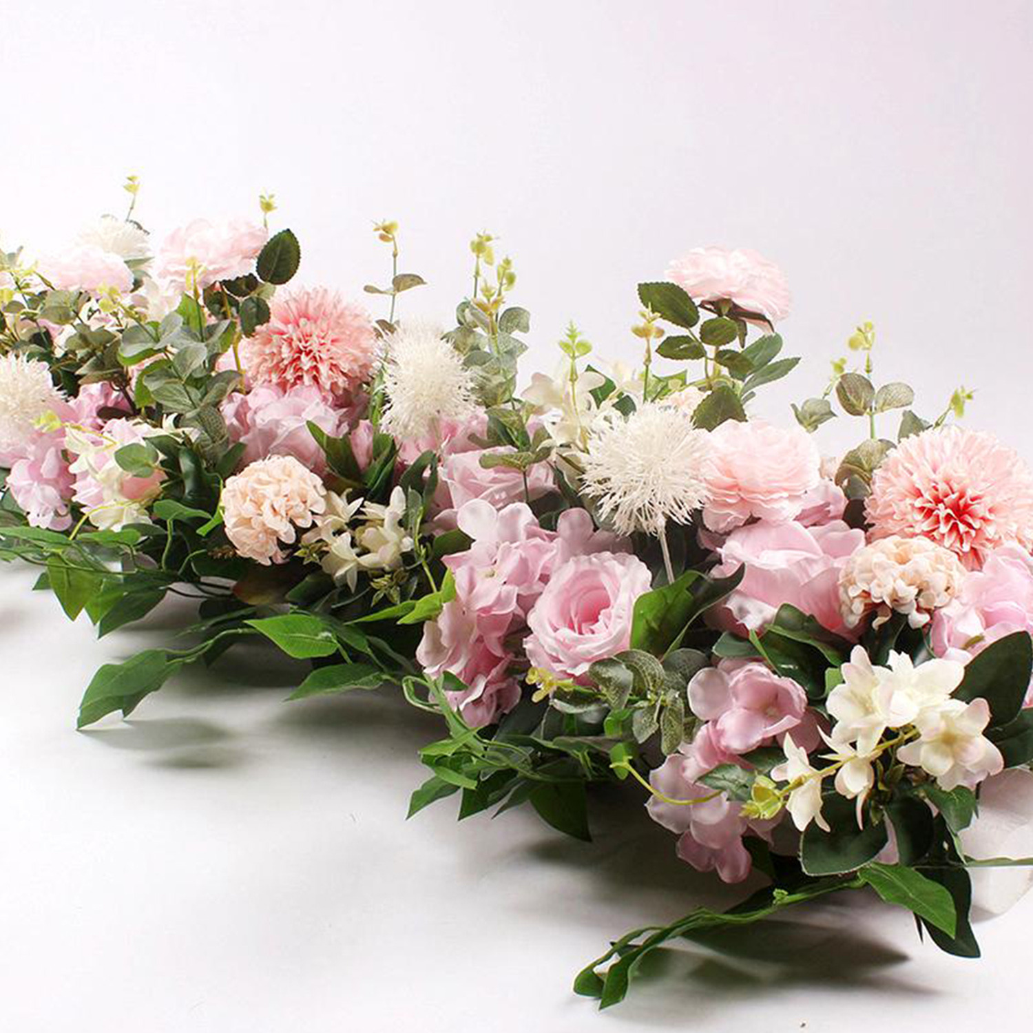 Livingandhome Artificial Flower Swag For Wedding Arch Backdrop - Pink
